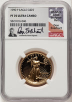 1990-P $25 Half-Ounce Gold Eagle Don Everhart NGC PF70