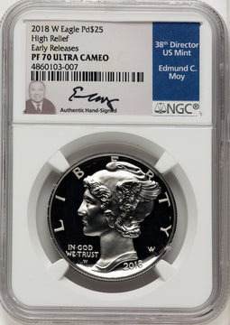 2018-W Palladium Eagle 1 oz ER Ed Moy NGC PF70