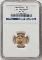 2009 $5 Tenth-Ounce Gold Eagle First Strike ER Blue NGC MS70