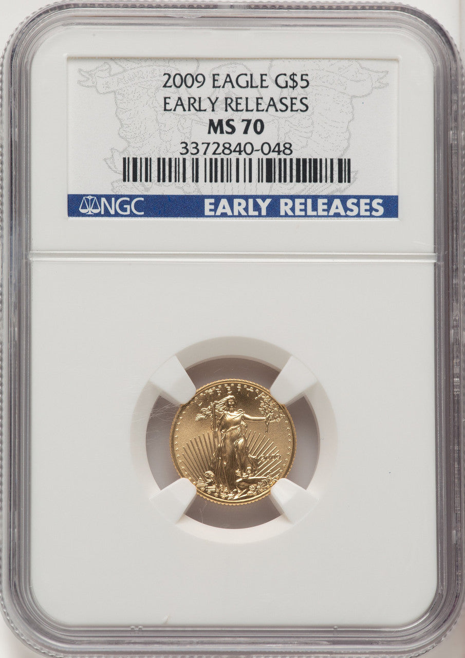 2009 $5 Tenth-Ounce Gold Eagle First Strike ER Blue NGC MS70