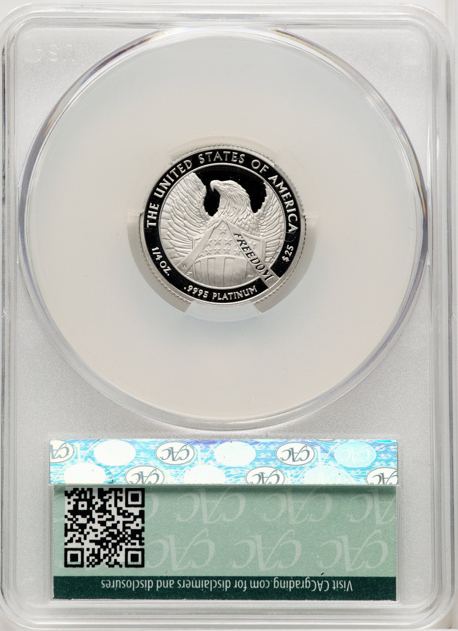 2007-W $25 Quarter-Ounce Platinum Eagle Statue of Liberty Brown Label CACG PR70