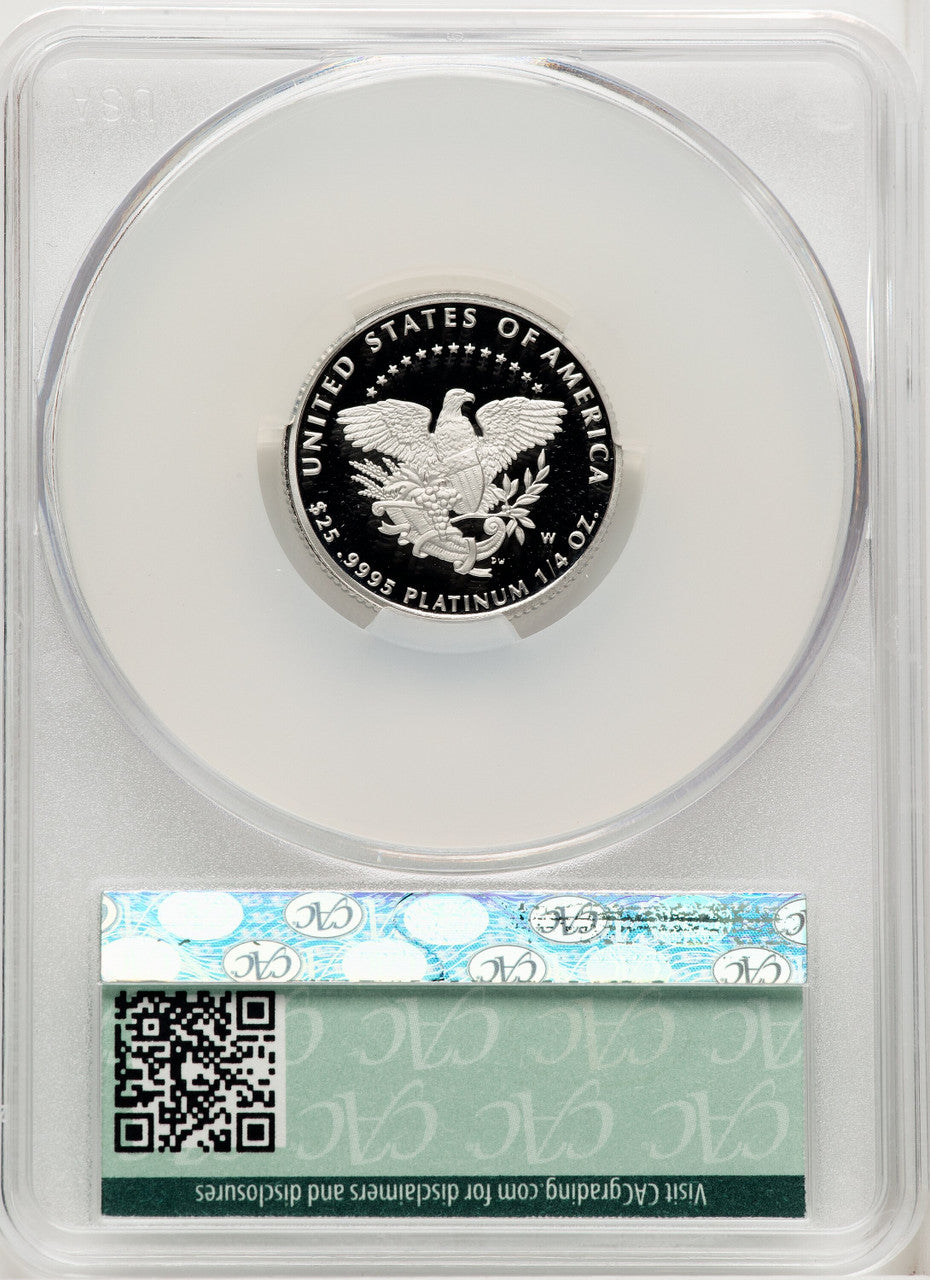 2005-W $25 Quarter-Ounce Platinum Eagle Statue of Liberty Blue Gradient CACG PR70