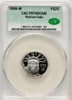 1998-W $25 Quarter-Ounce Platinum Eagle Statue of Liberty CACG PR70