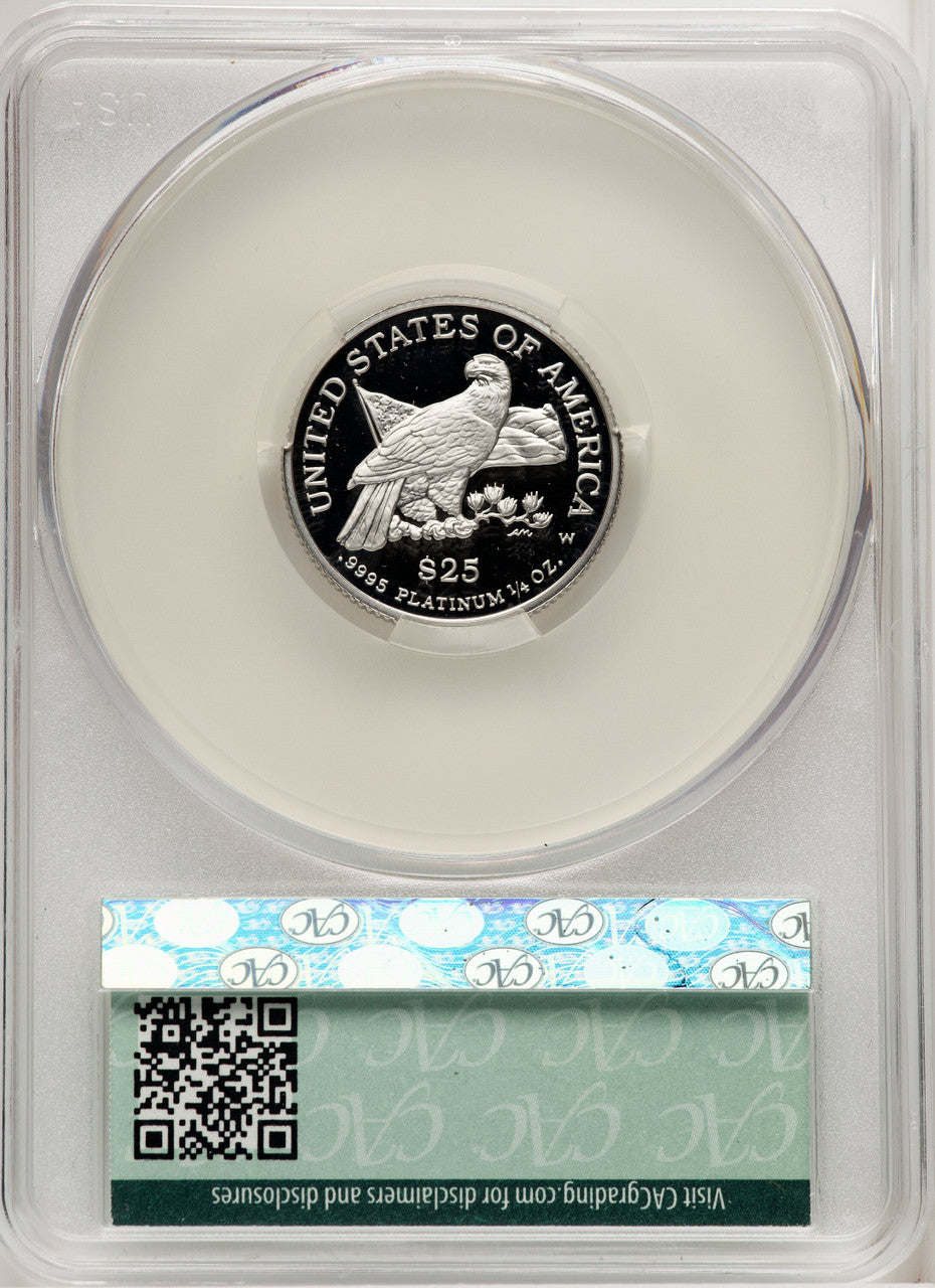 2003-W $25 Quarter-Ounce Platinum Eagle Statue of Liberty Brown Label CACG PR70