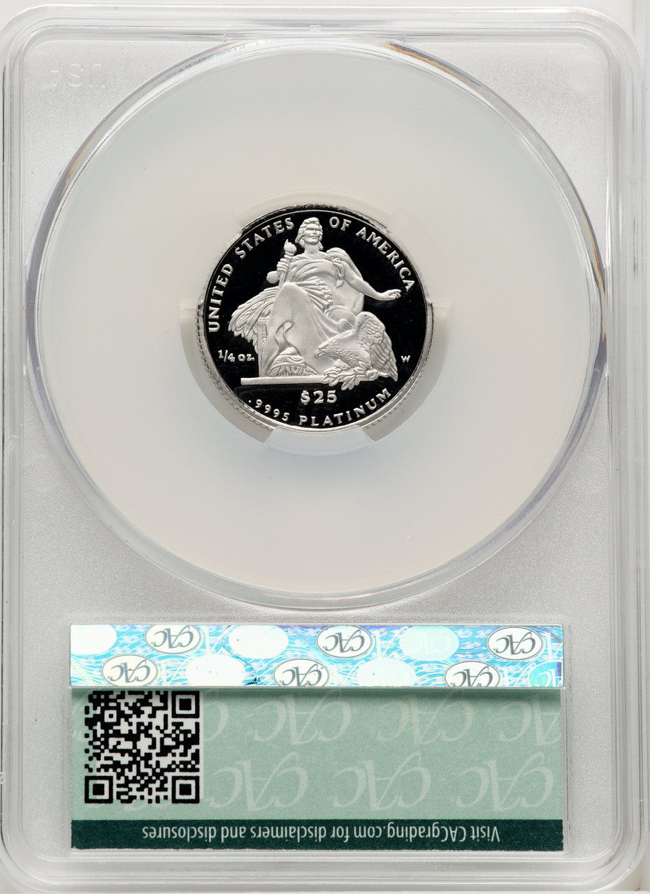 2004-W P$25 Quarter-Ounce Platinum Eagle Statue of Liberty Brown Label CACG PR70