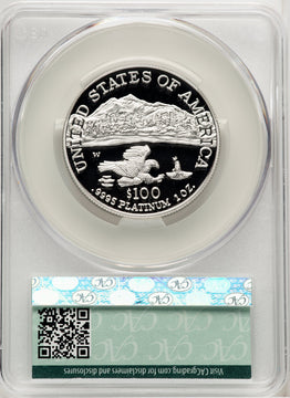 2002-W $100 One-Ounce Platinum Eagle Statue of Liberty Brown Label CACG PR70