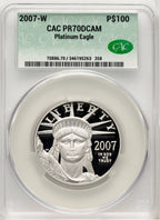2007-W $100 One-Ounce Platinum Eagle Statue of Liberty CACG PR70