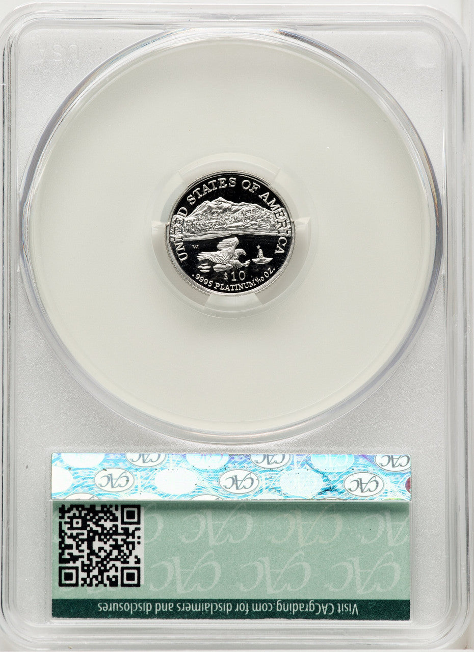 2002-W $10 Tenth-Ounce Platinum Eagle Brown Label CACG PR70