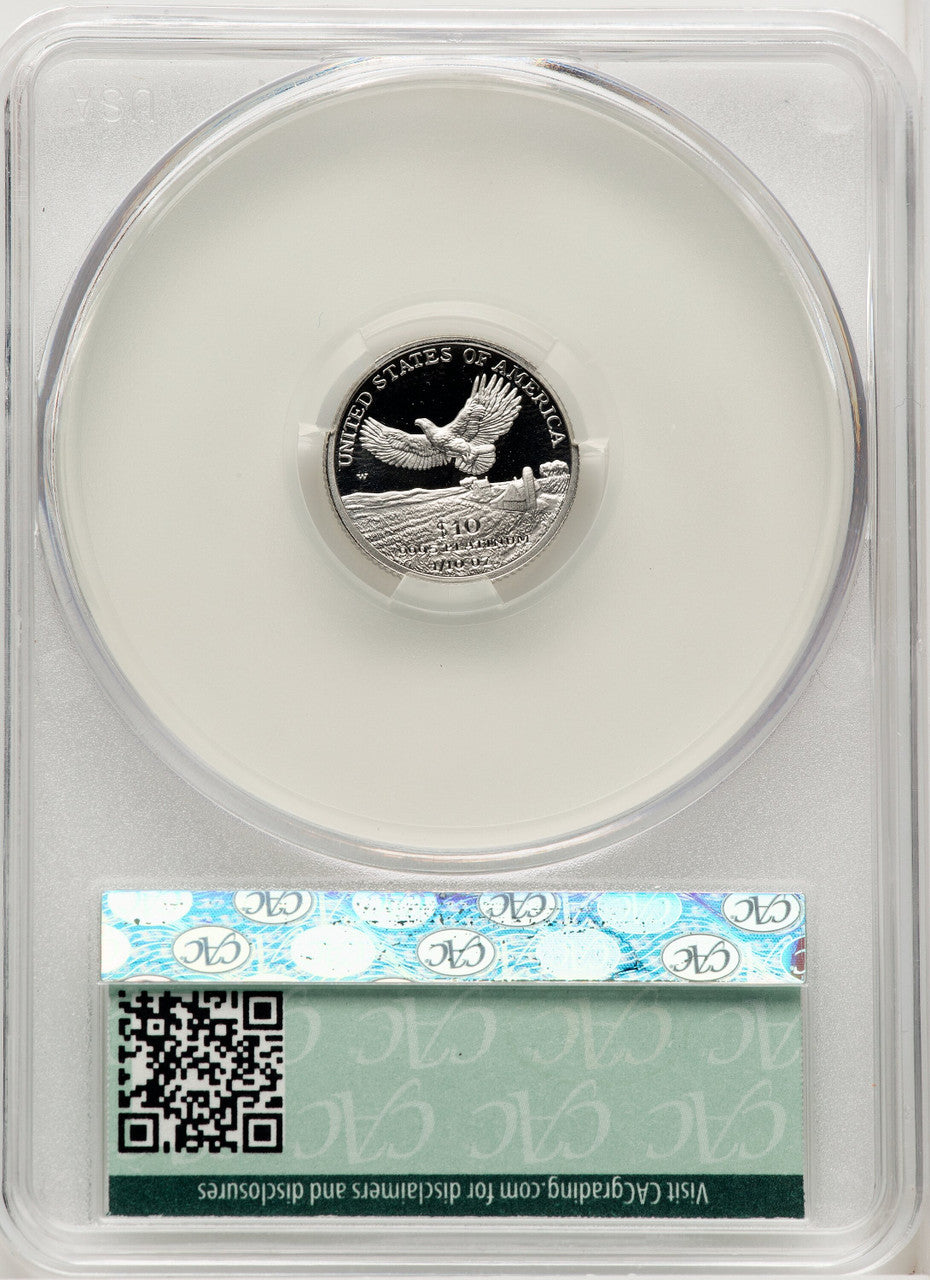 2000-w $10 Tenth-Ounce Platinum Brown Label CACG PR70