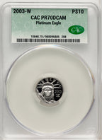 2003-W $10 Tenth-Ounce Platinum CACG PR70