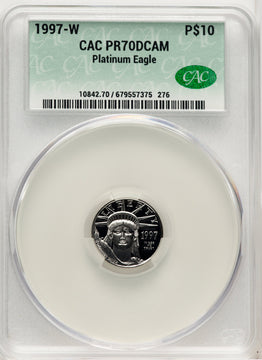 1997-W $10 Tenth-Ounce Platinum Michael Reagan Reagan Legacy Series CACG PR70