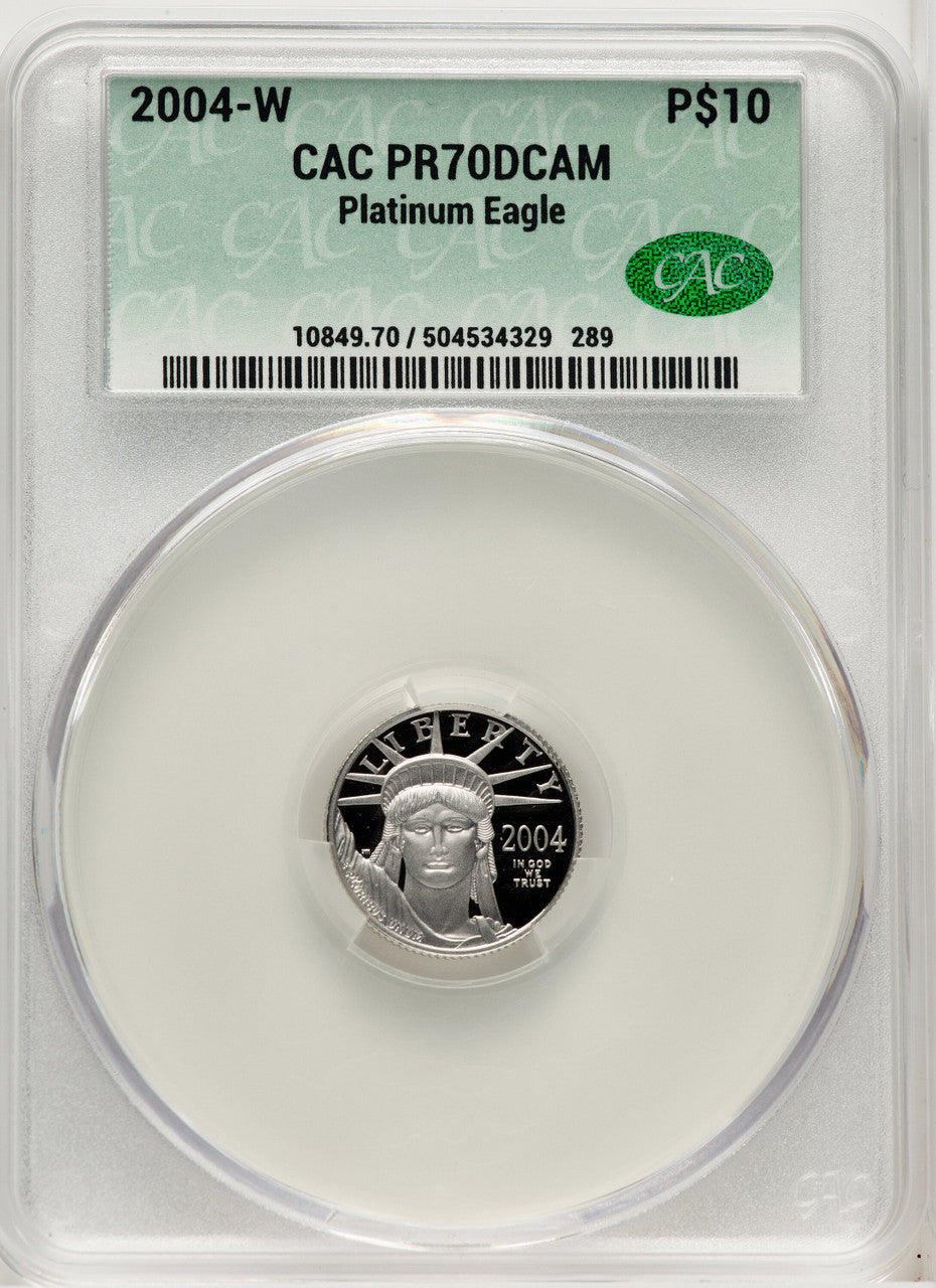 2004-W P$10 Tenth-Ounce Platinum Eagle CACG PR70