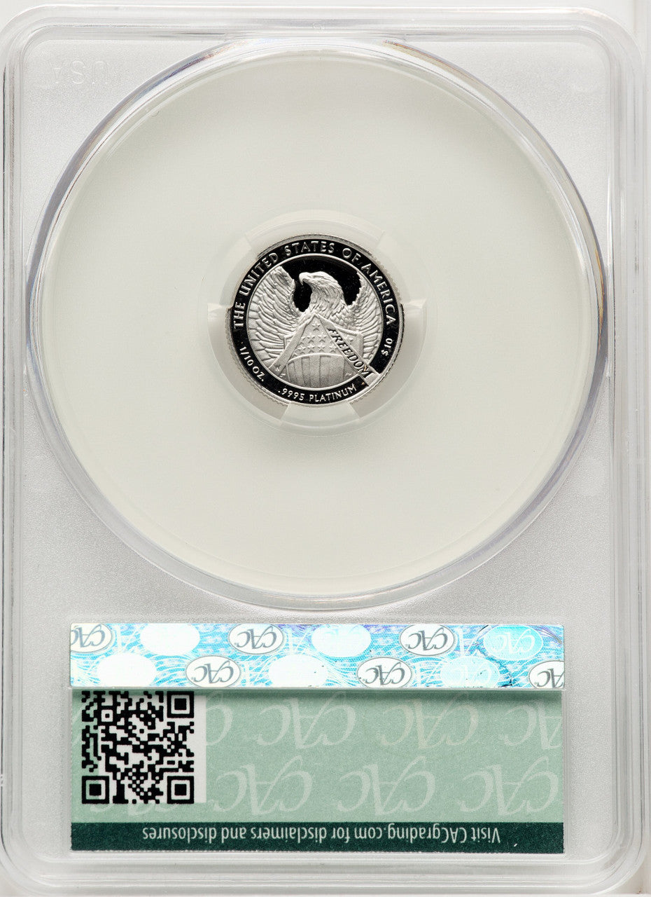 2007-W $10 Tenth-Ounce Platinum Eagle Brown Label CACG PR70