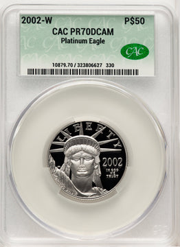 2002-W $50 Half-Ounce Platinum Eagle Blue Gradient CACG PR70