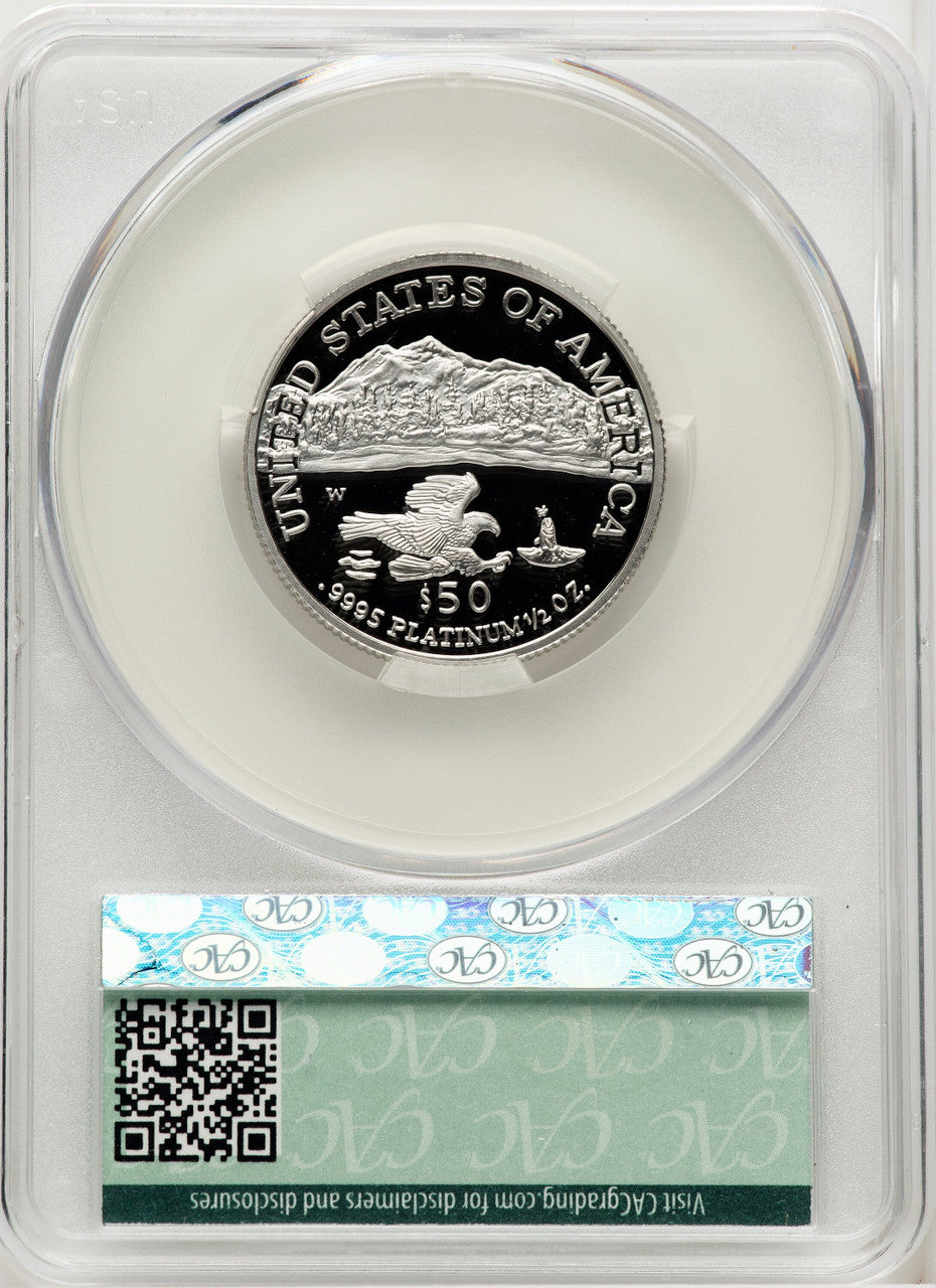 2002-W $50 Half-Ounce Platinum Eagle Blue Gradient CACG PR70
