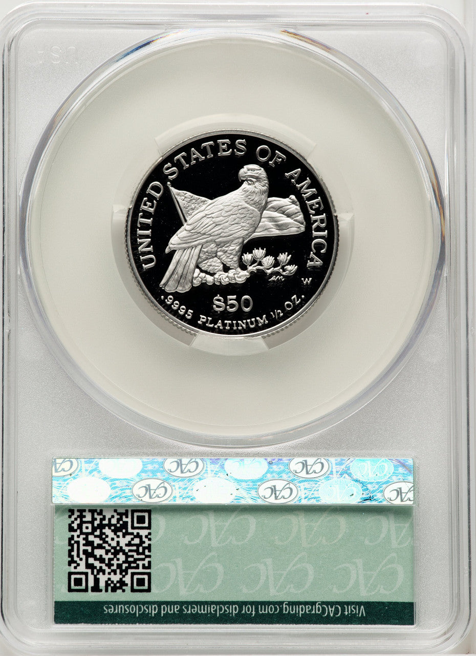 2003-W $50 Half-Ounce Platinum Eagle Brown Label CACG PR70