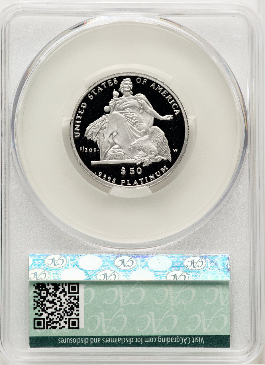 2004-W P$50 Half-Ounce Platinum Eagle Brown Label CACG PR70