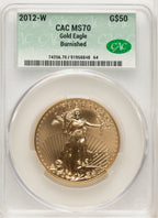 2012-W $50 One Ounce Gold Eagle CACG SP70