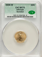 2008-W $5 Tenth-Ounce Gold Eagle Burnished Non Designation CACG SP70