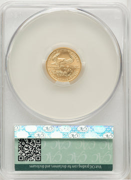 2008-W $5 Tenth-Ounce Gold Eagle Burnished Gold Foil CACG SP70