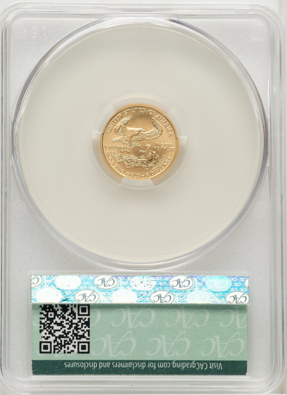 2008-W $5 Tenth-Ounce Gold Eagle Burnished Gold Foil CACG SP70