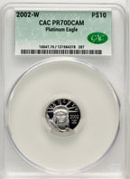 2002-W Platinum American Eagle 4-Coin Set CACG PR70
