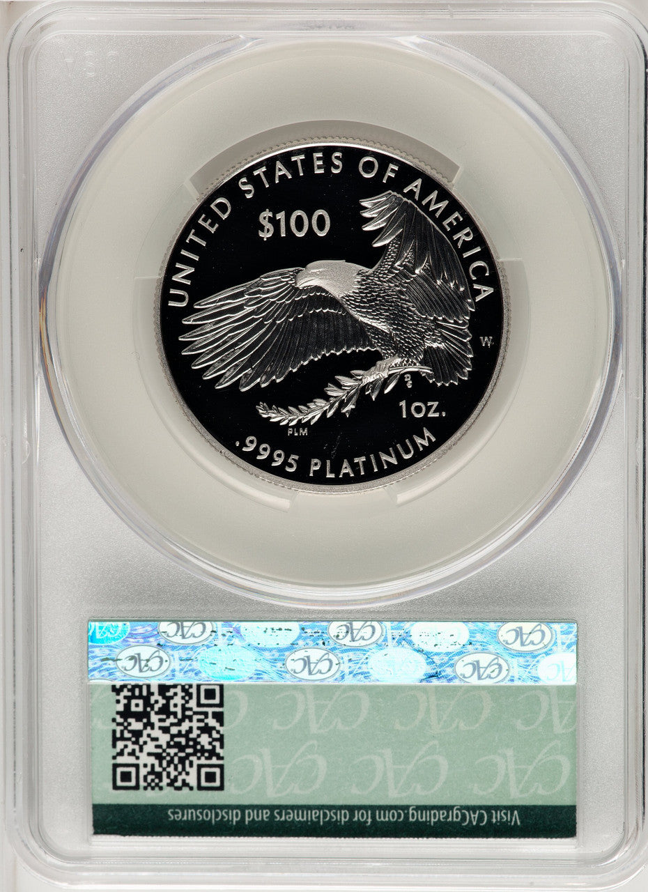 2021-W $100 One-Ounce Platinum Eagle Freedom of Religion First Strike First Day Of Delivery CACG PR70