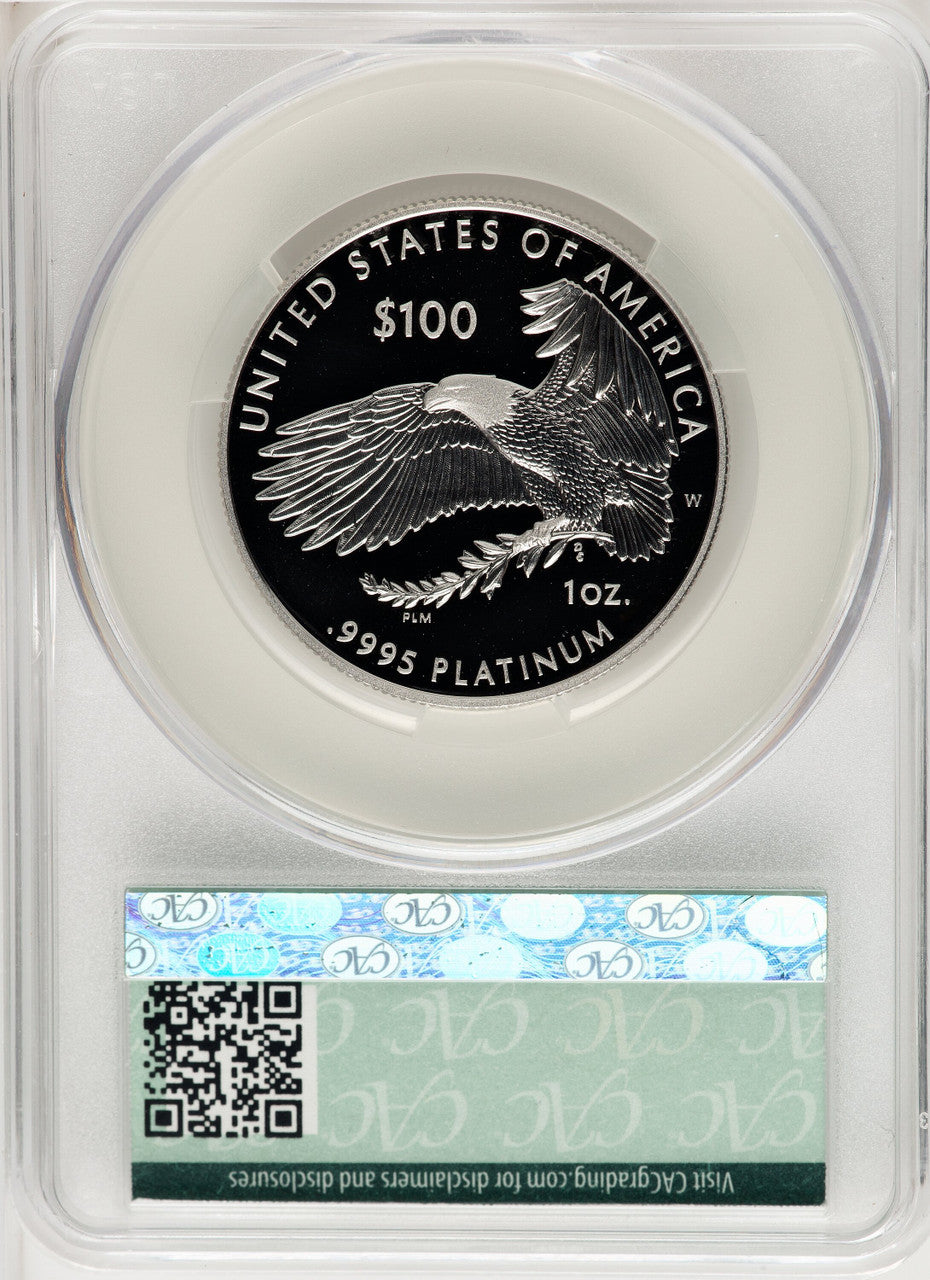 2021-W $100 One-Ounce Platinum Eagle Freedom of Religion First Day Of Delivery CACG PR70