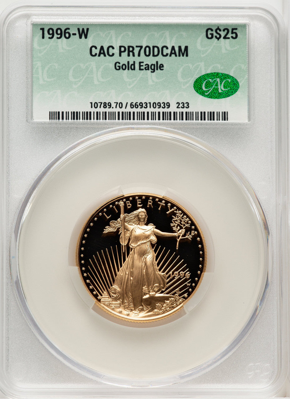 1996-W $25 Half-Ounce Gold Eagle CACG PR70