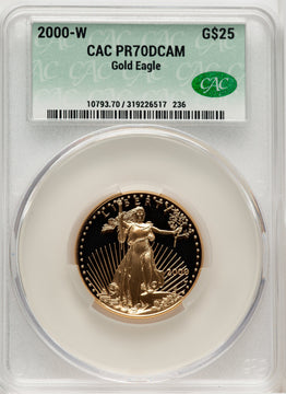 2000-W $25 Half-Ounce Gold Eagle CACG PR70