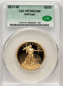 2011-W $25 Half-Ounce Gold Eagle CACG PR70
