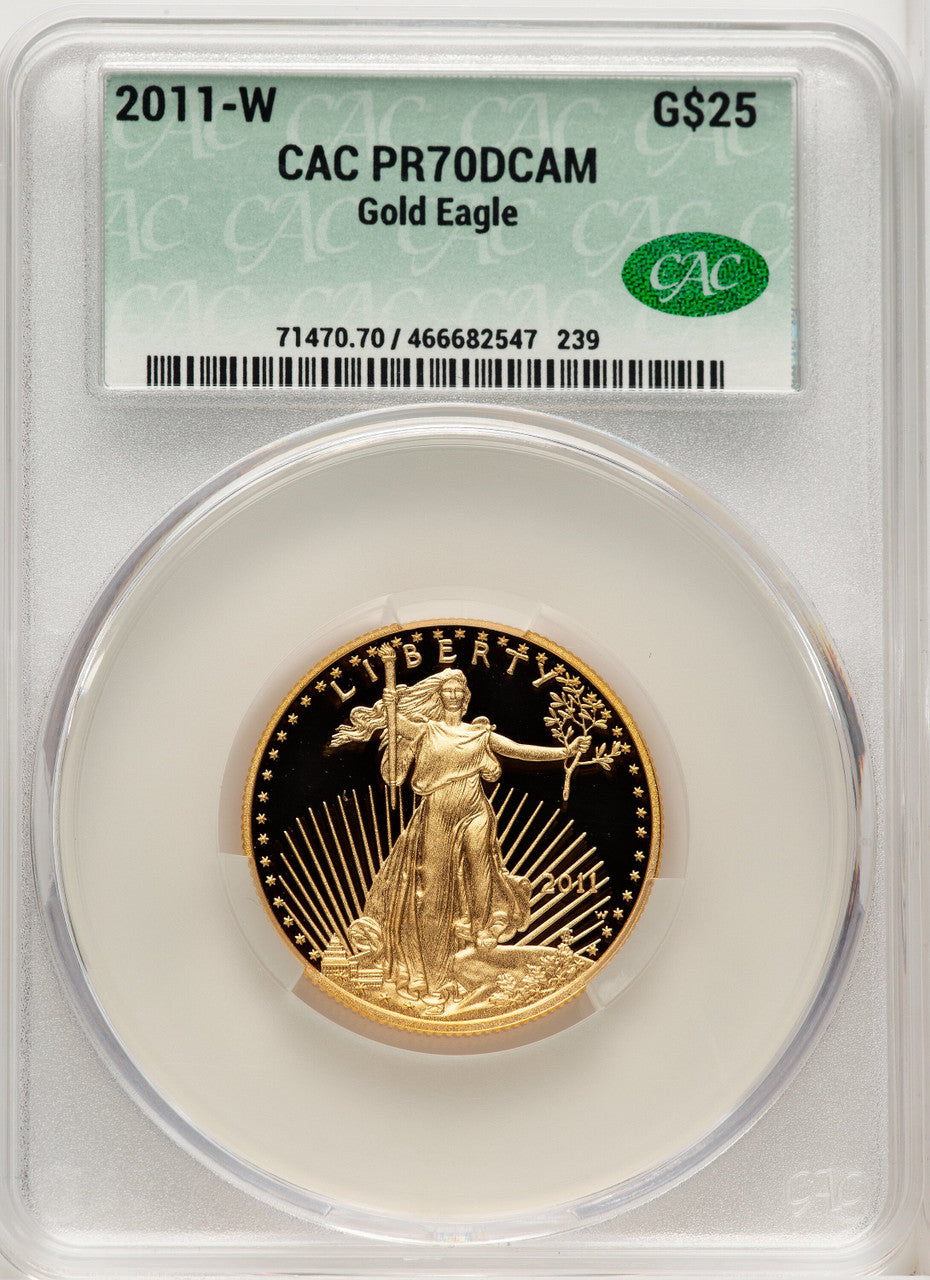 2011-W $25 Half-Ounce Gold Eagle CACG PR70