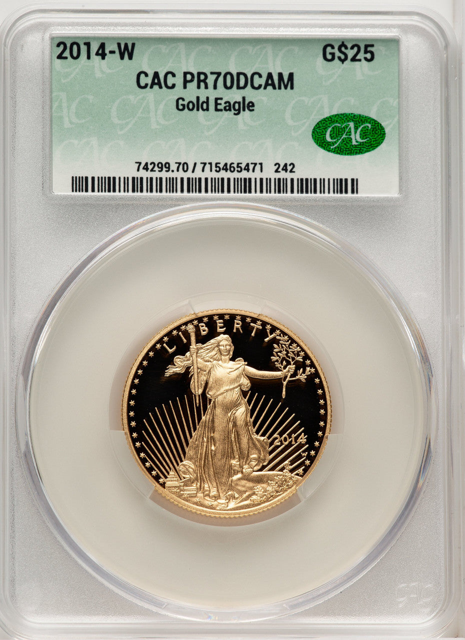 2014-W $25 Half-Ounce Gold Eagle DCAM CACG PR70
