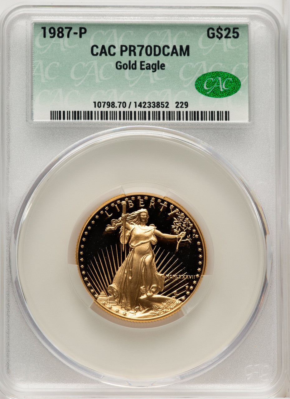 1987 $25 Half-Ounce Gold Eagle CACG PR70