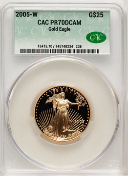2005-W $25 Half-Ounce Gold Eagle CACG PR70