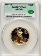 1998-W $25 Half-Ounce Gold Eagle CACG PR70