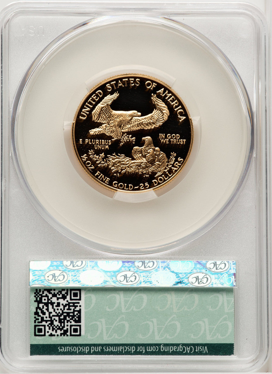 1992-P $25 Half-Ounce Gold Eagle CACG PR70