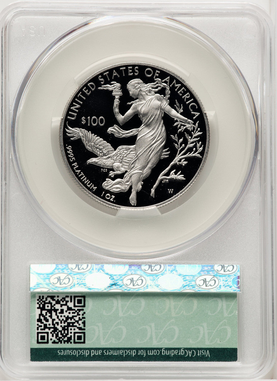 2016-W $100 One-Ounce Platinum Eagle First Strike First Delivery CACG PR70