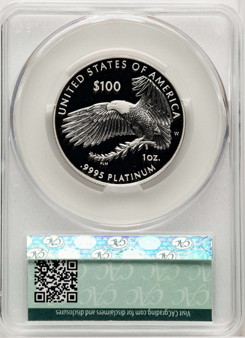 2018-W $100 One Ounce Platinum Eagle Life First Strike First Delivery CACG PR70