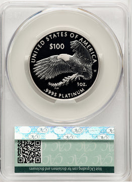 2018-W $100 One Ounce Platinum Eagle Life Mike Castle CACG PR70