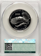 2019-W $100 One-Ounce Platinum Eagle Liberty First Day of Issue Michael Reagan CACG PR70