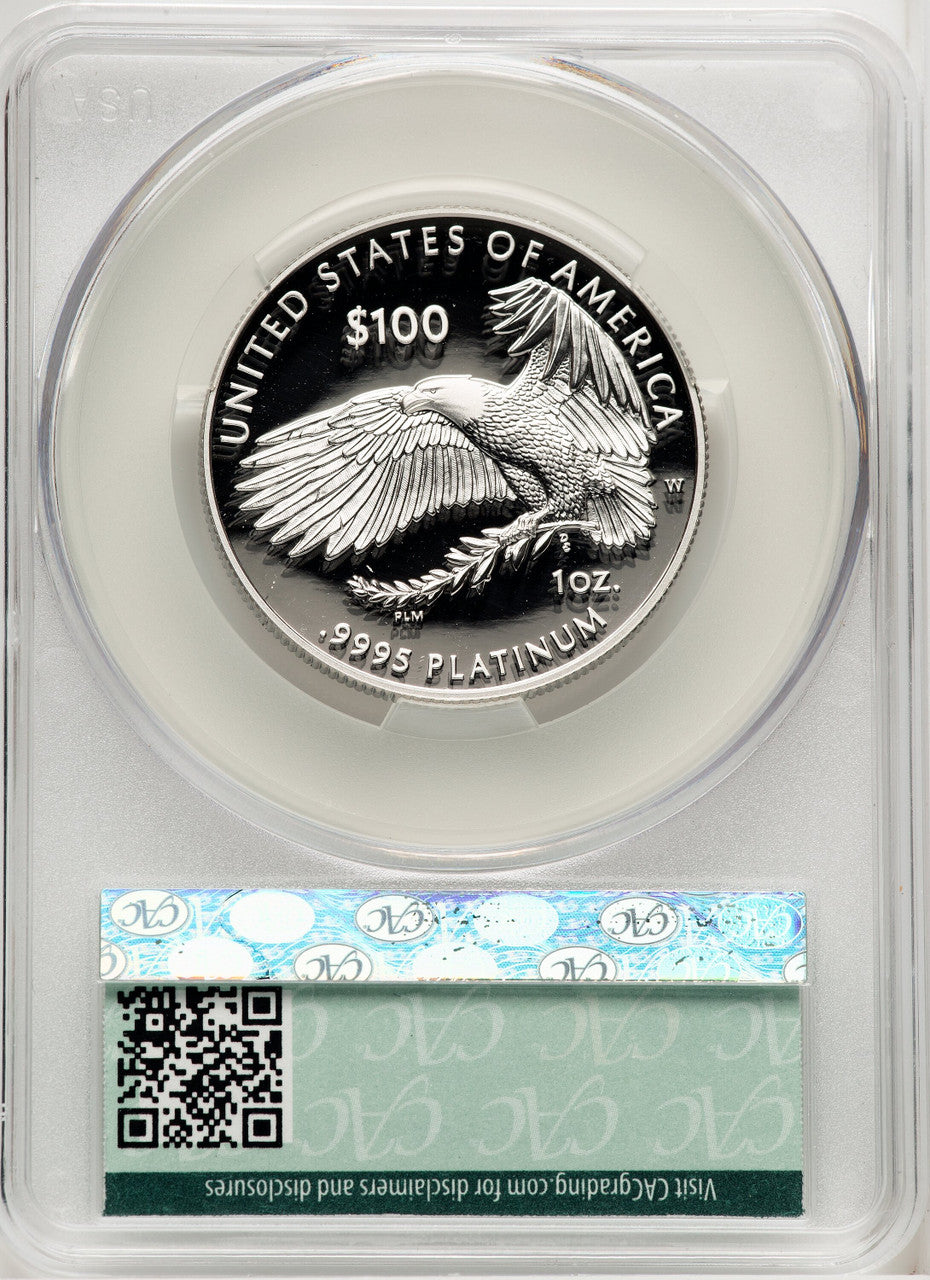2019-W $100 One-Ounce Platinum Eagle Liberty First Day Of Delivery CACG PR70