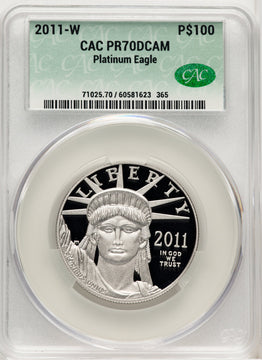 2011-W $100 One-Ounce Platinum Eagle Statue of Liberty CACG PR70