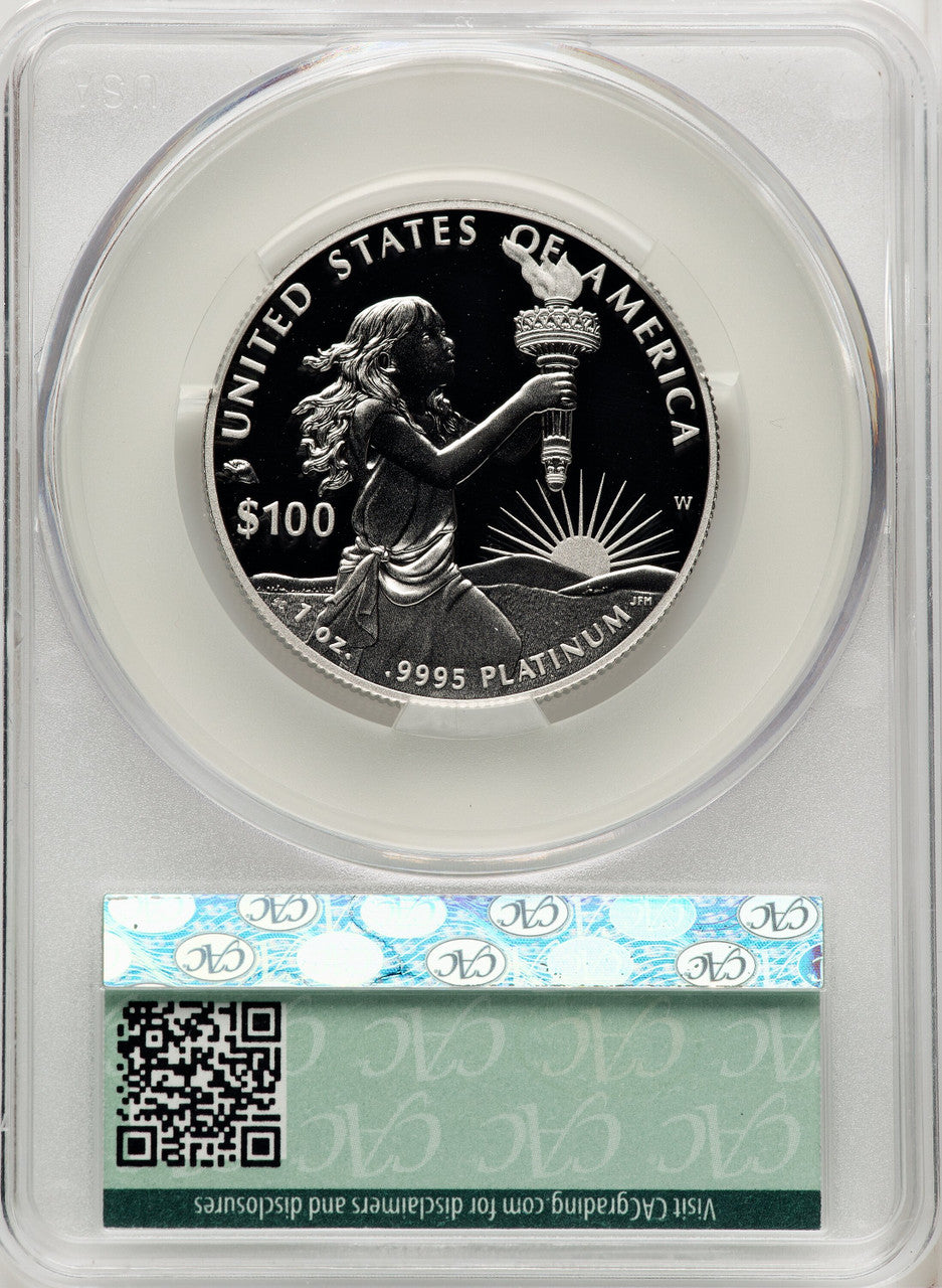 2014-W $100 One-Ounce Platinum Eagle Brown Label CACG PR70