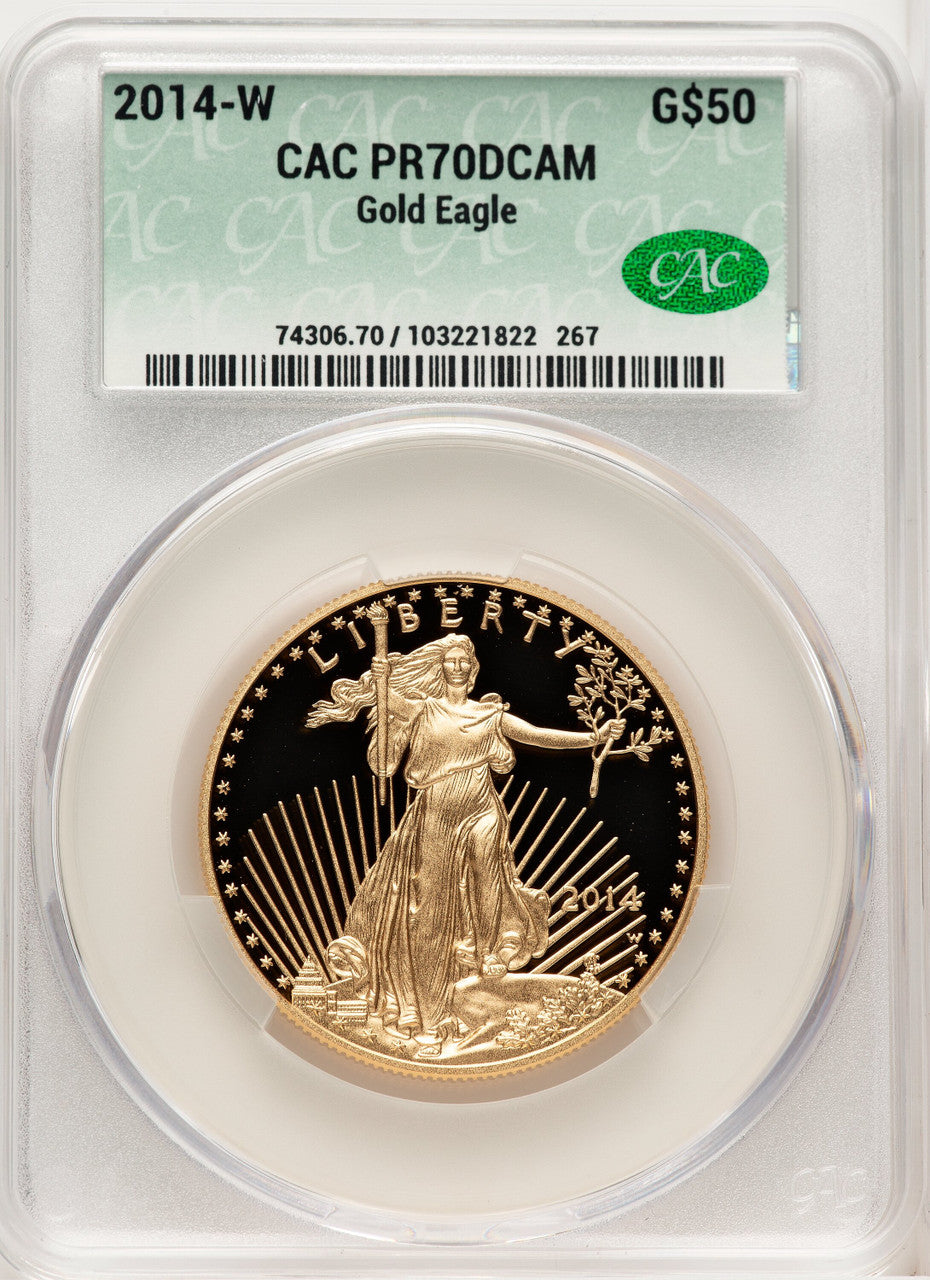 2014-W $50 One-Ounce Gold Eagle CACG PR70