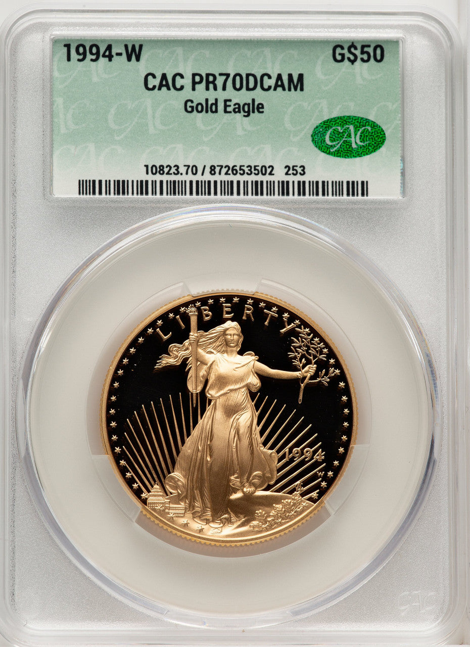 1994-W $50 One-Ounce Gold Eagle CACG PR70