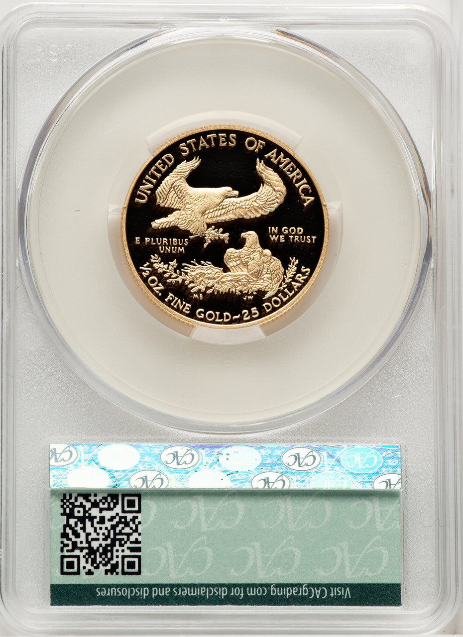 2016-W $25 Half-Ounce Gold Eagle 30th Anniversary CACG PR70