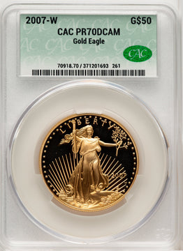 2007-W $50 One-Ounce Gold Eagle CACG PR70