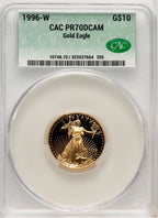 1996-W $10 Quarter-Ounce Gold Eagle CACG PR70
