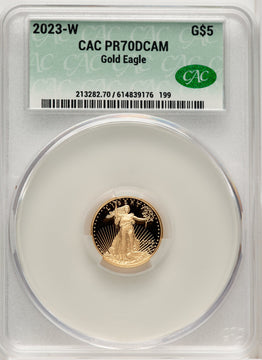 2023-W Proof Gold Eagle 1/10 oz CACG MS70